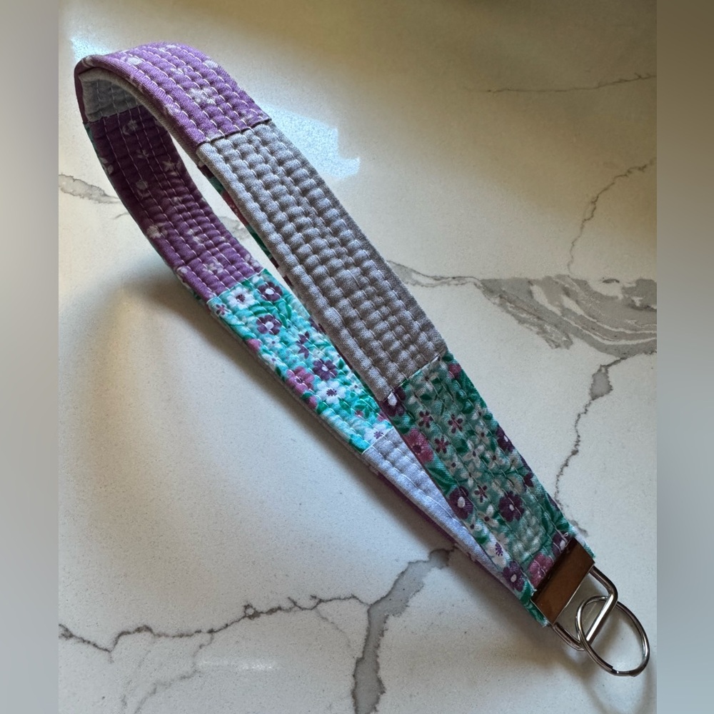 Handmade Patchwork Wristlet Keychain